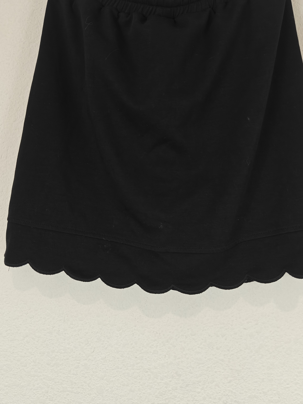Entro Scallop Hem Skort Mini Skirt Black Athleisure Drawstring Shorts Lined Sz S - Picture 10 of 12